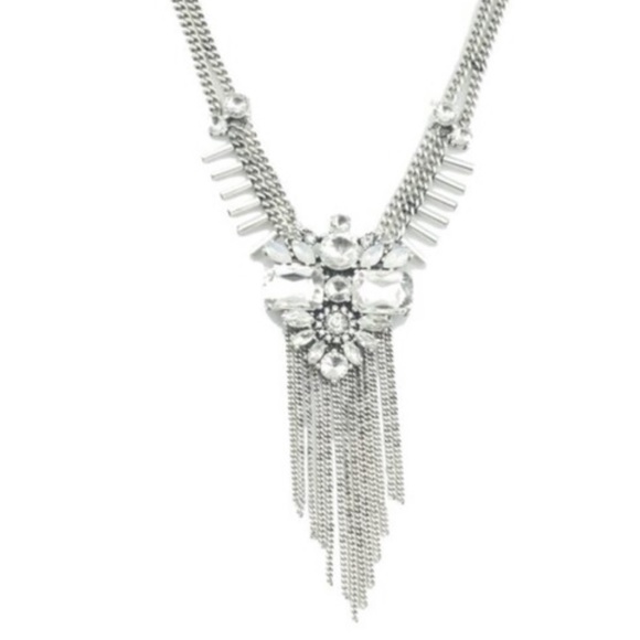 •Crystal Elegance•Brooch Tassel Statement Necklace - Picture 2 of 2